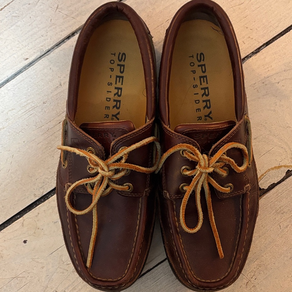 Sperry Dark Brown Leather Boat Shoes